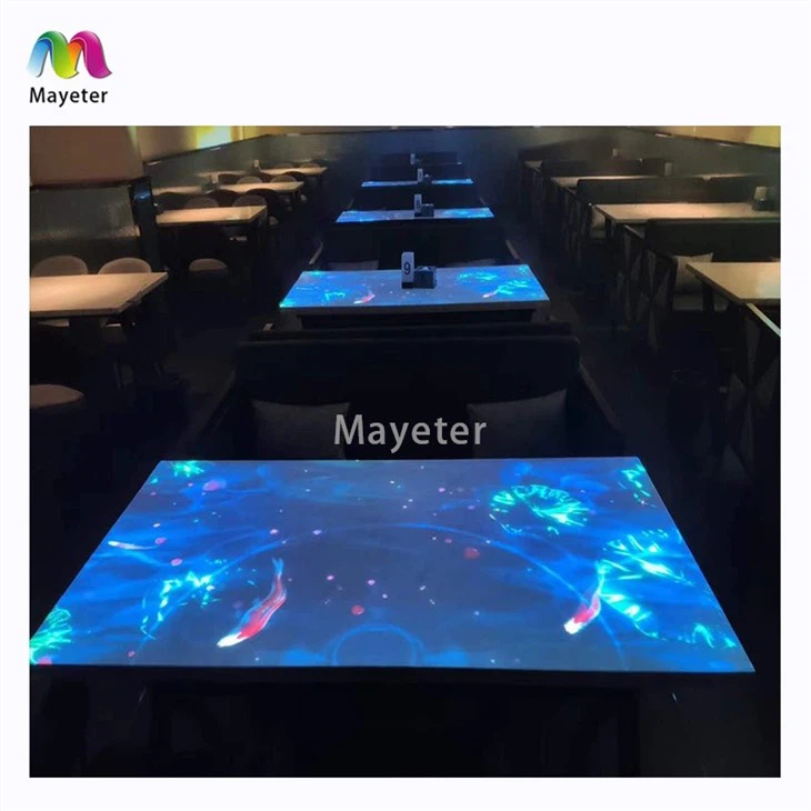 Immersive Restaurant Dining Table Interactive Projection 3D Holographic Immersive