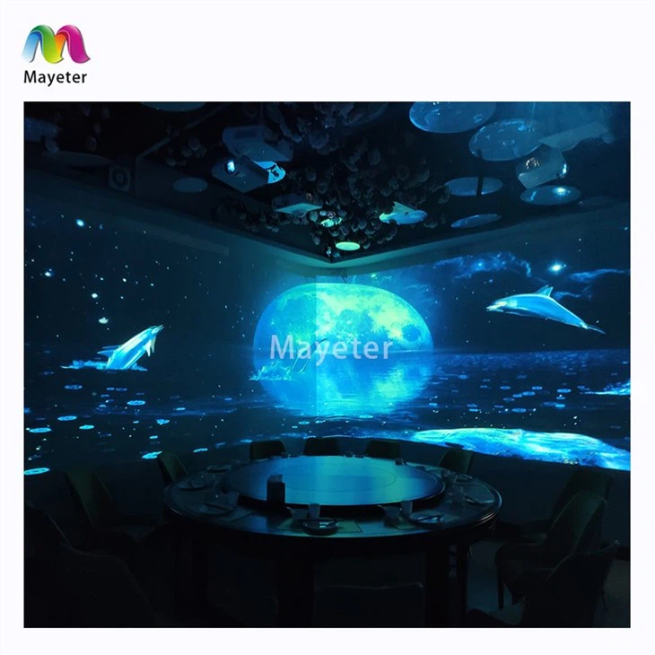 Immersive Restaurant Dining Table Interactive Projection 3D Holographic Immersive